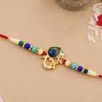 ALVENZA Peacock Feather Rakhi – Divine Multicolor Beads for Brother