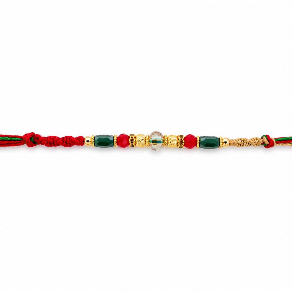 ALVENZA Beautiful Pearl Bead Rakhi with Soft Festive Shades and Elegant Designer Look