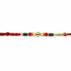 ALVENZA Beautiful Pearl Bead Rakhi with Soft Festive Shades and Elegant Designer Look