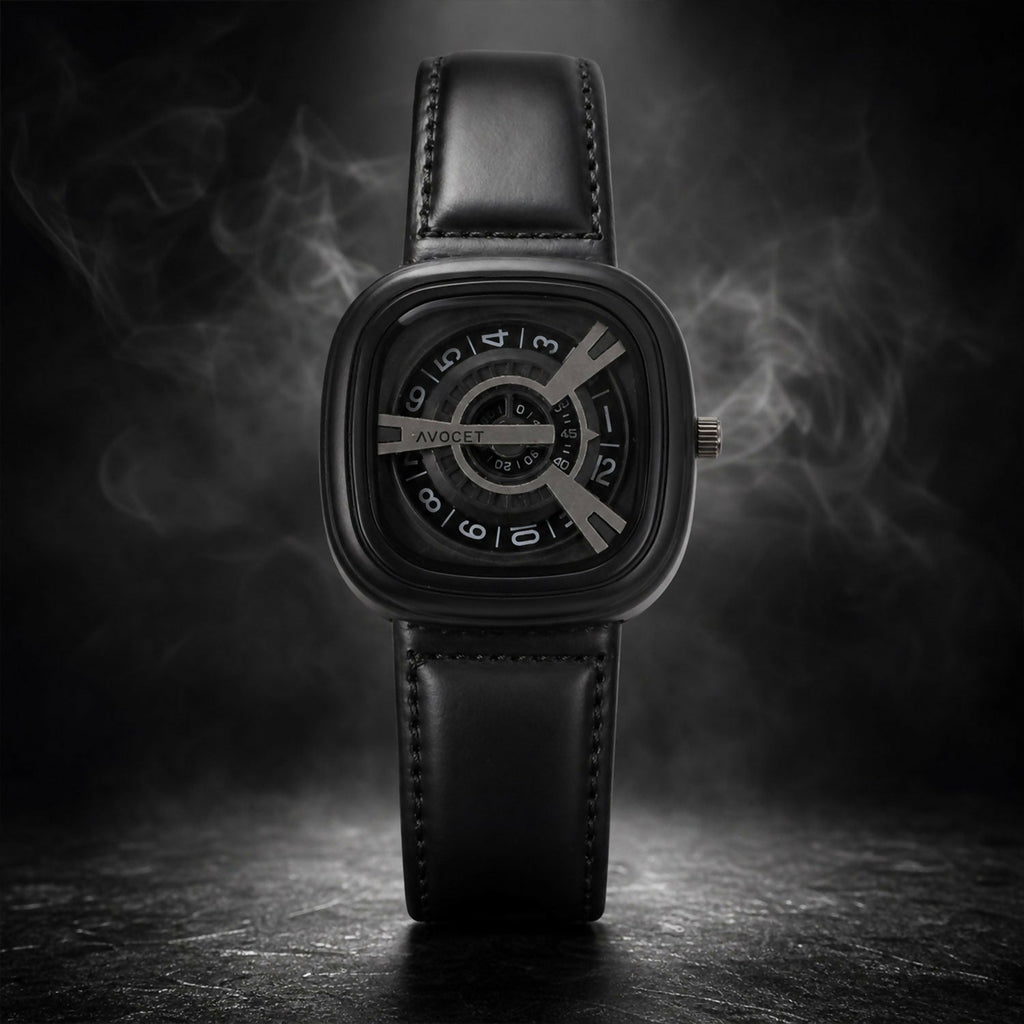 Minimal Black Square Dial Luxury Watch – Elegant & Modern Design