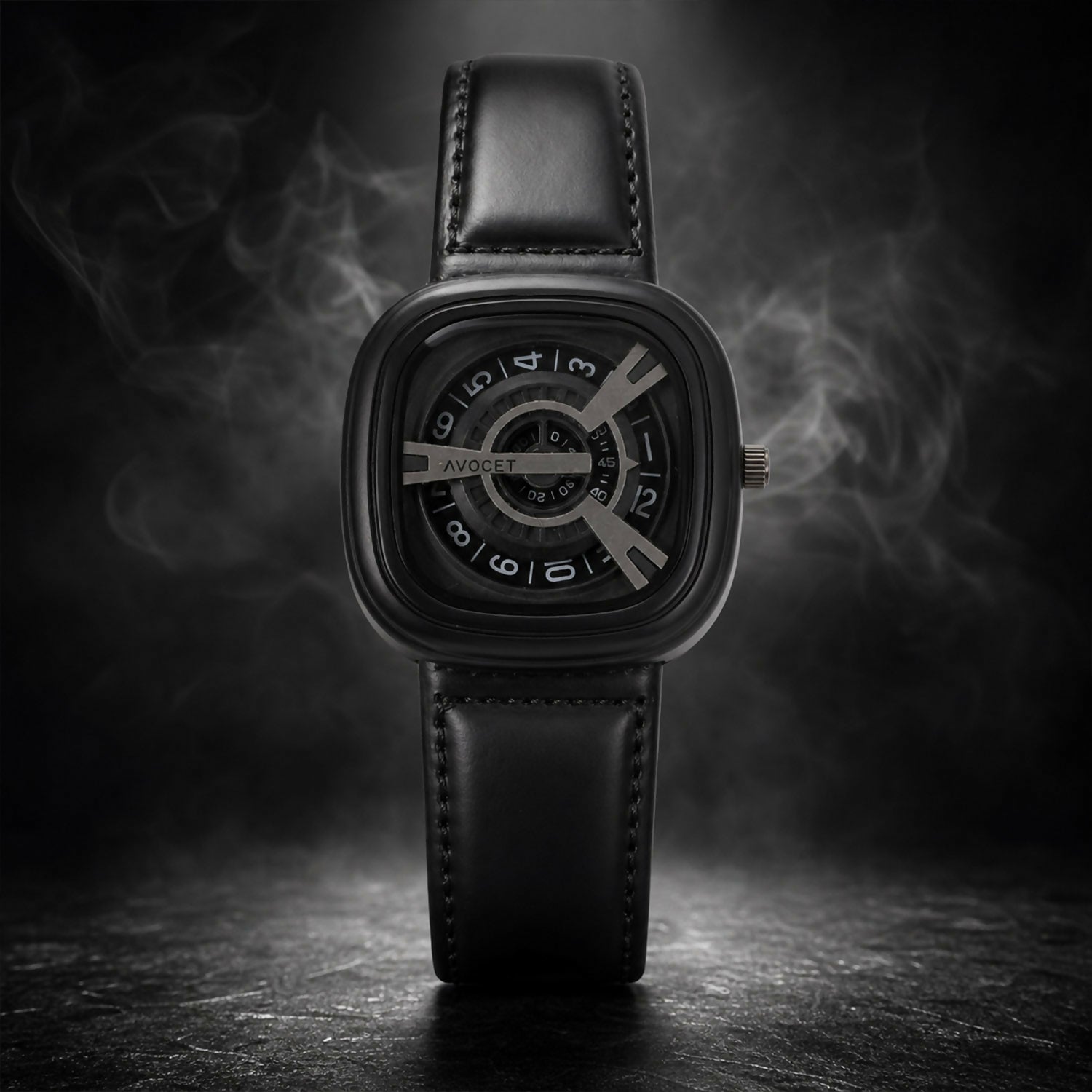 Minimal Black Square Dial Luxury Watch – Elegant & Modern Design