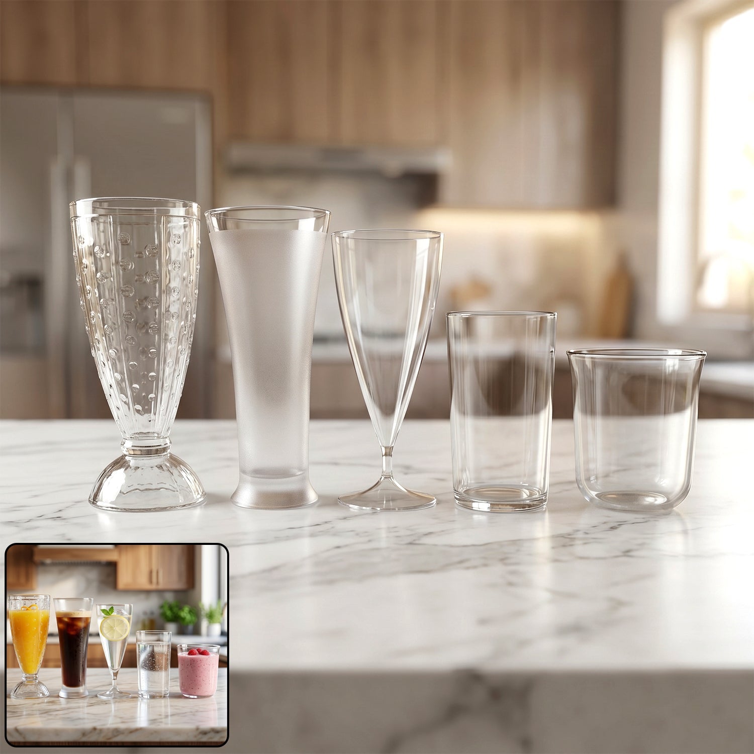 Unbreakable Plastic Drinking Glass Stylish & Long-lasting Drinkware - Front View