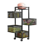 ALVENZA Kitchen Trolley – 4-Layer Metal Organizer for Fruits & Veggies | Tidy Table