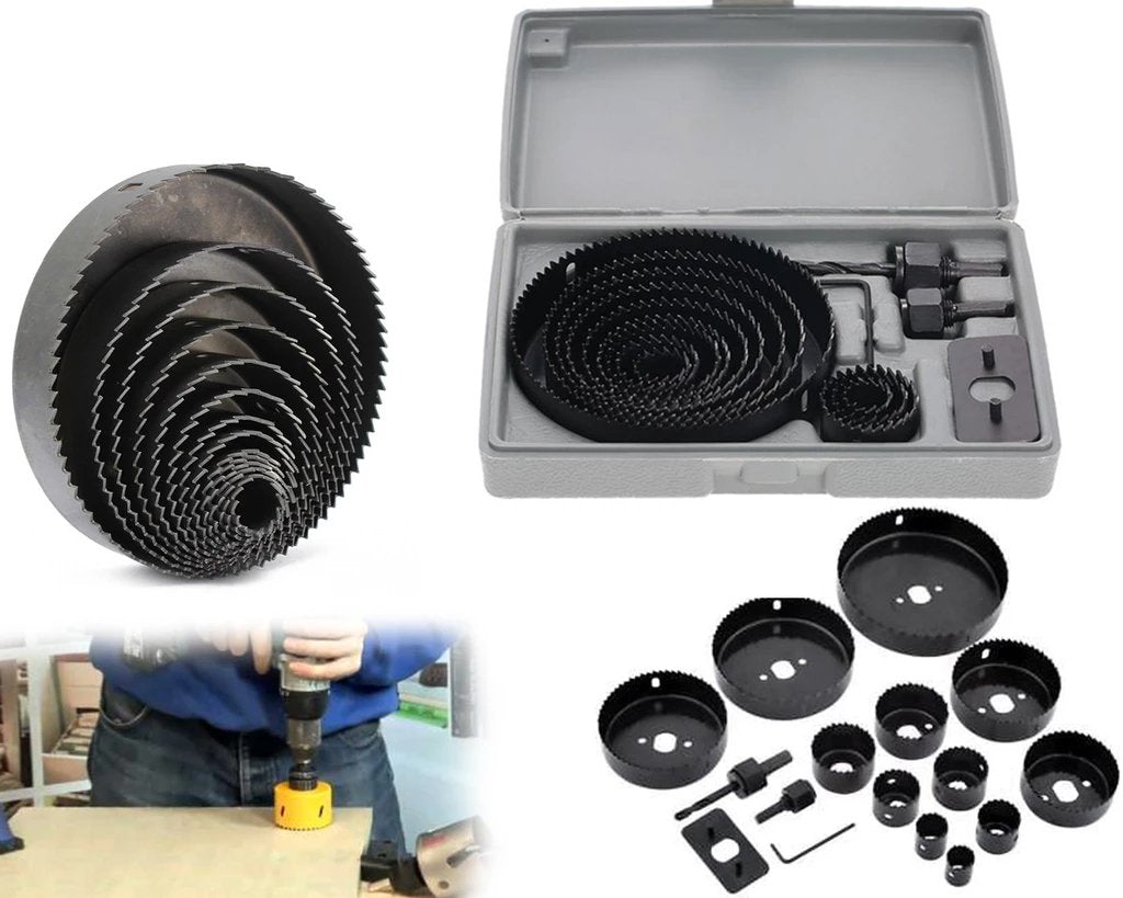 ALVENZA Hole Saw Drill Bit Set – 16 Pcs HSS Wood & Metal | BoltForce