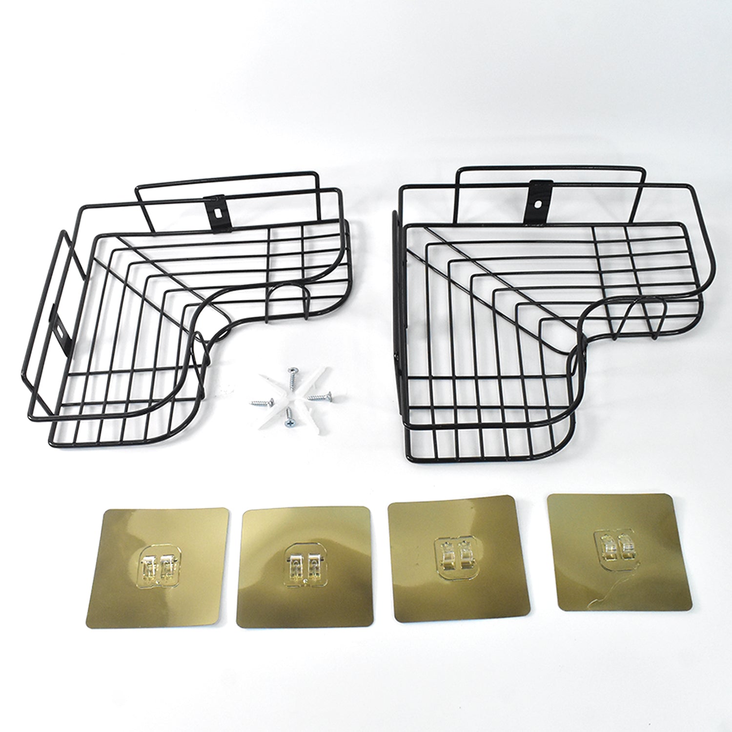 ALVENZA Metal Shower Shelf 2-Pack – Rustproof No-Drill Corner Organizer