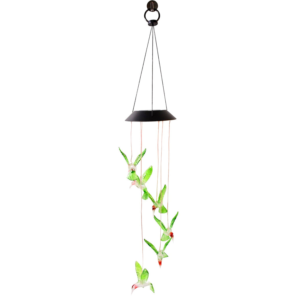 ALVENZA Solar Hummingbird Wind Chimes – Colorful LED Garden Decor