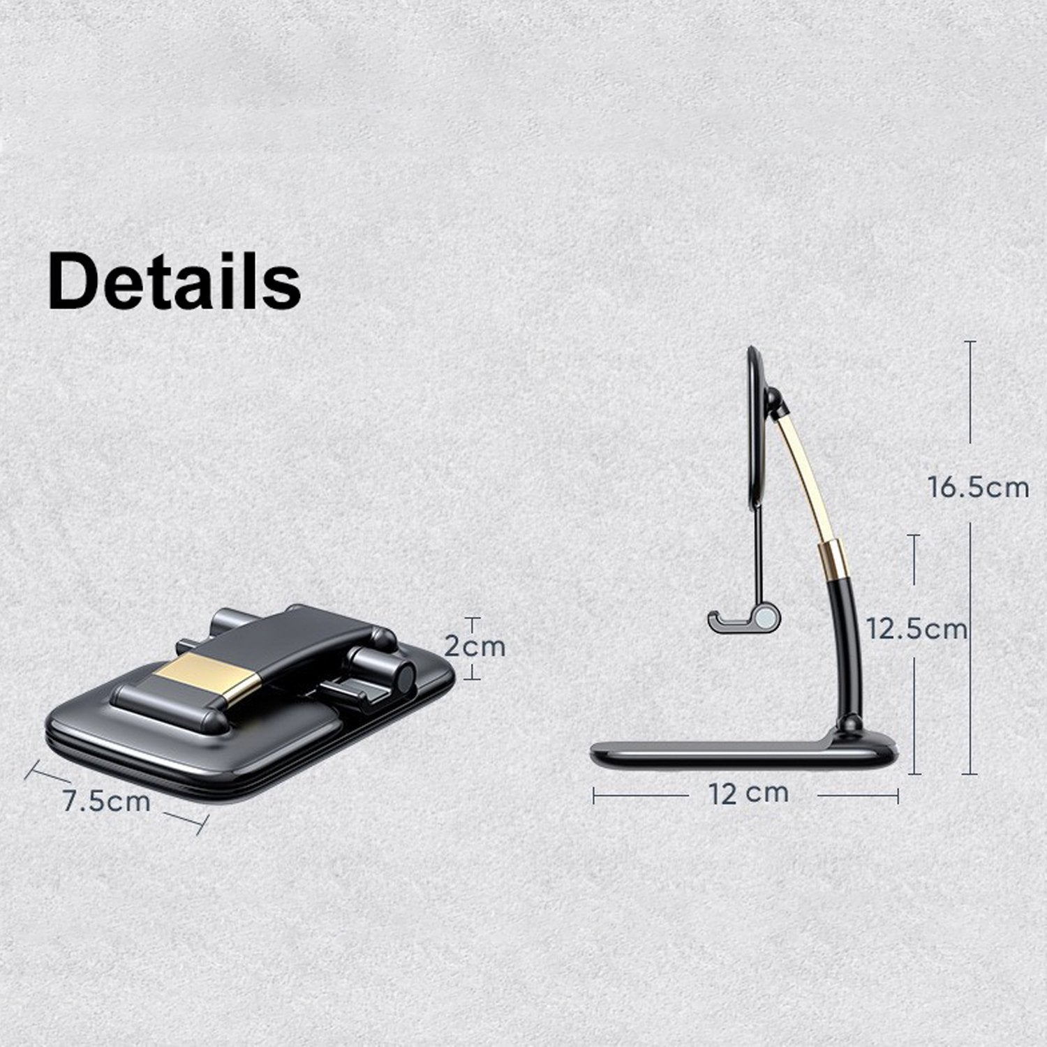ALVENZA Foldable Phone Holder – Adjustable Desk Stand for Mobiles | PHOBIA