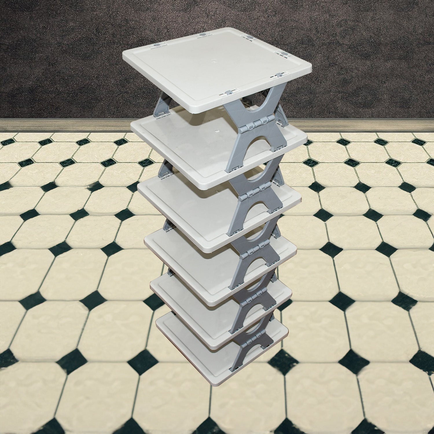 ALVENZA Foldable Shoe Rack 6-Layer – Space-Saving Organizer | Organivo