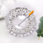 Crystal Glass Ashtray Round Cigar & Cigarette | Styleva - Detail View 6