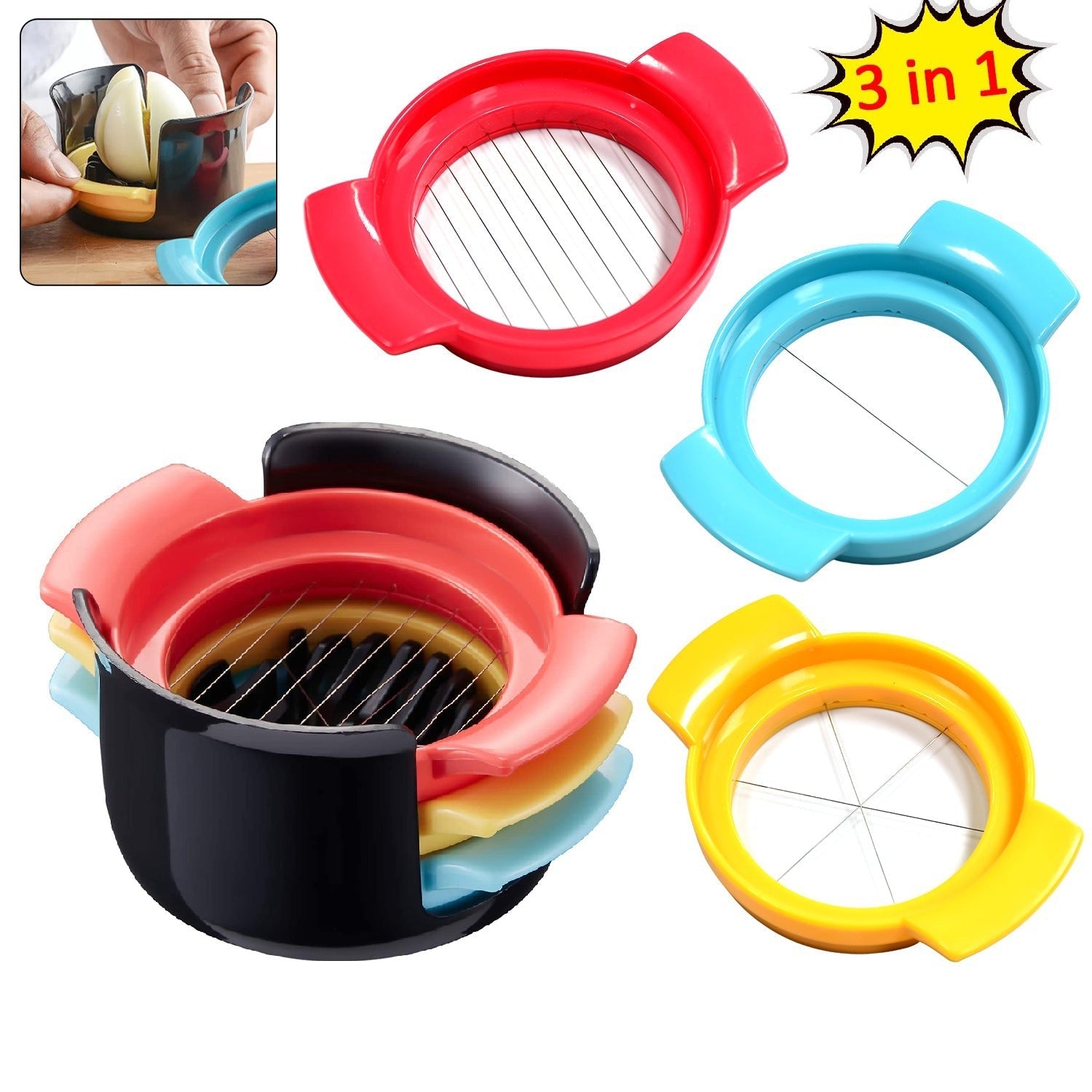 Egg Slicer 3-in-1 Stainless Steel Food Cutter | ToolMate Pro - Front View