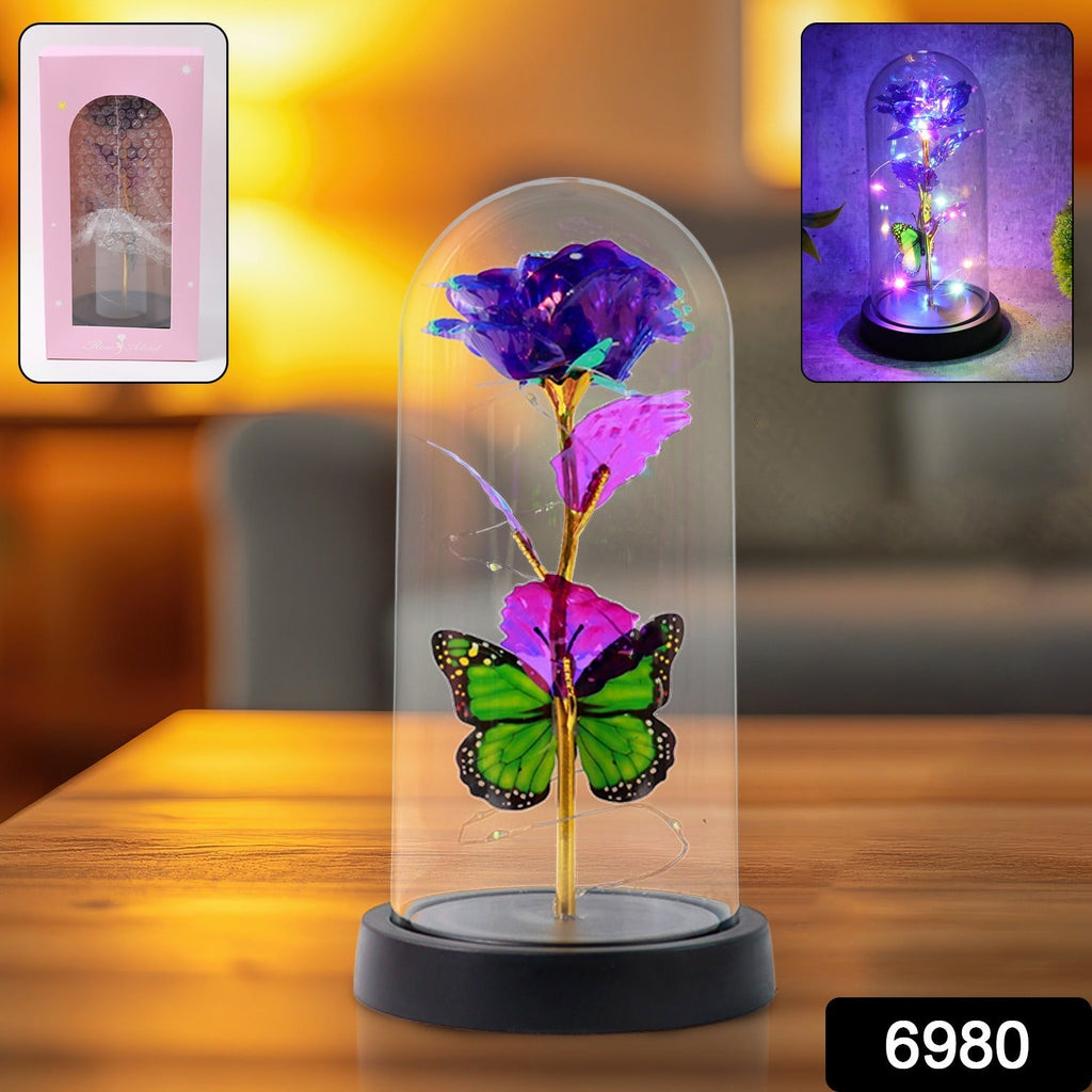 ALVENZA LED Preserved Rose – Romantic Decorative Light with Butterfly
