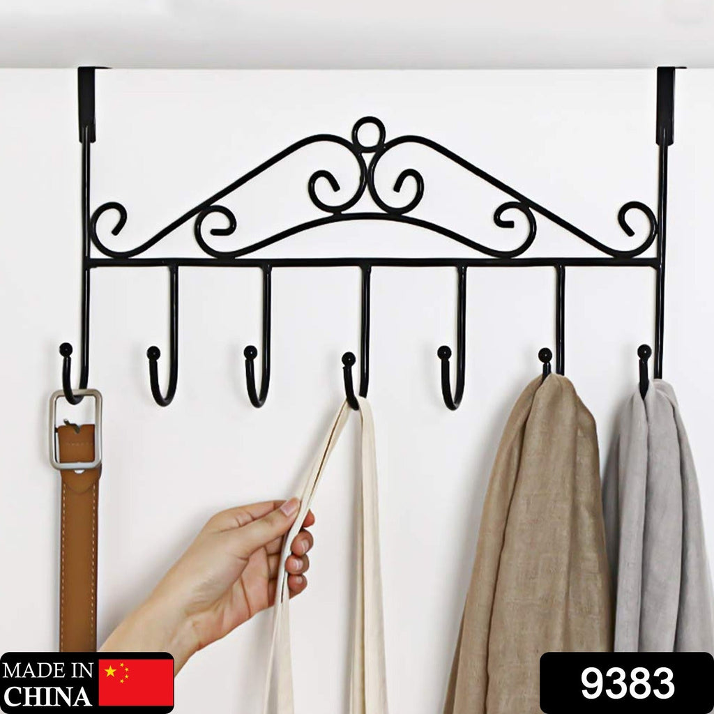 ALVENZA Over Door Hanger Rack – 7 Hooks Metal Organizer | Indo Glow