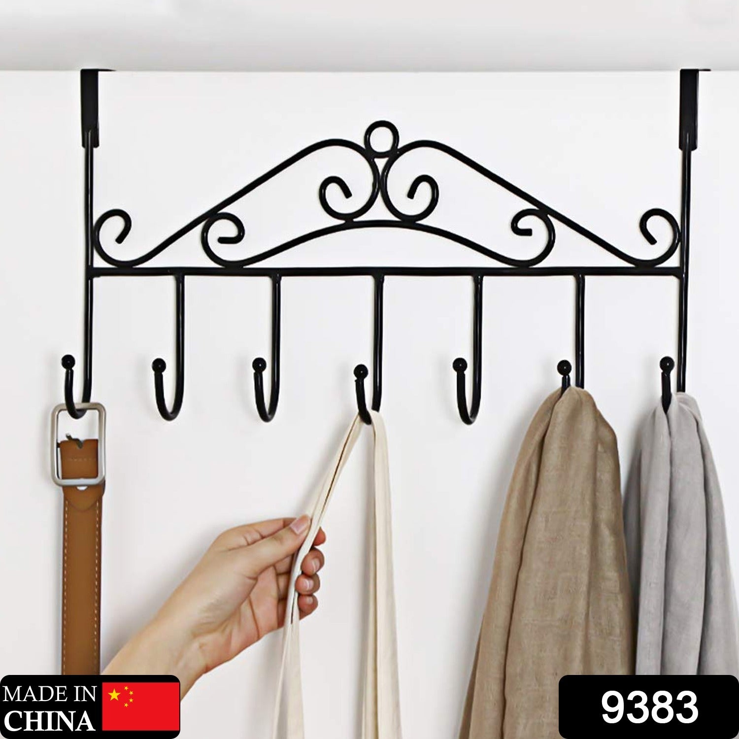 ALVENZA Over Door Hanger Rack – 7 Hooks Metal Organizer | Indo Glow