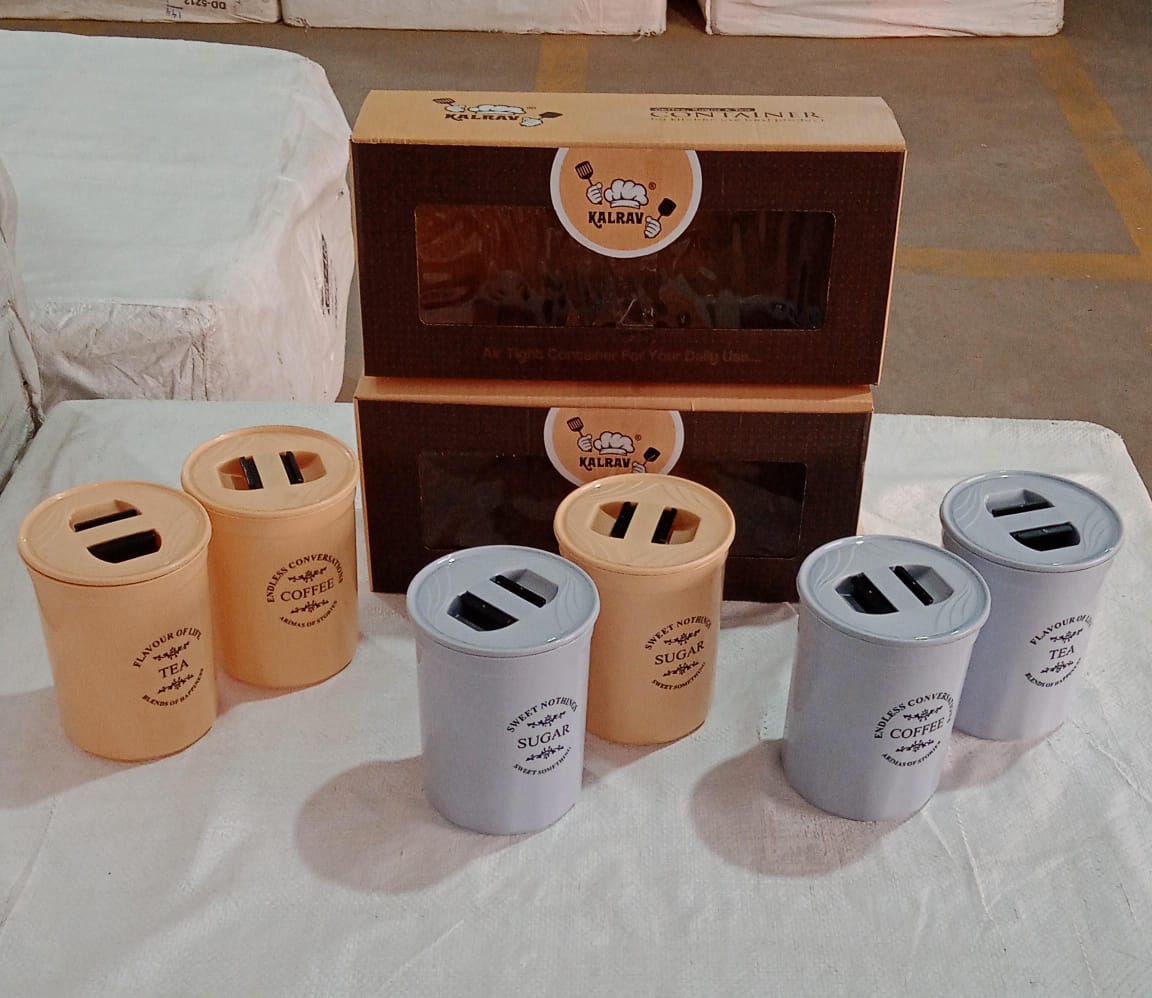 Airtight Food Containers 3 Pc Tea Coffee Sugar Set | Tidy Table - Detail View 6