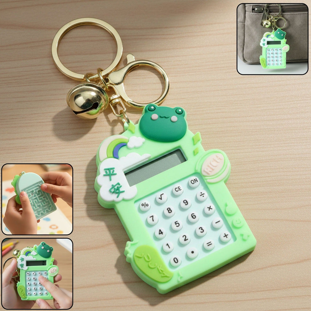 ALVENZA Frog Calculator Keychain – Portable Mini Digital Calculator with Bell