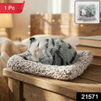 ALVENZA Plush Cat Dashboard Showpiece – Soft Closed-Eye Design