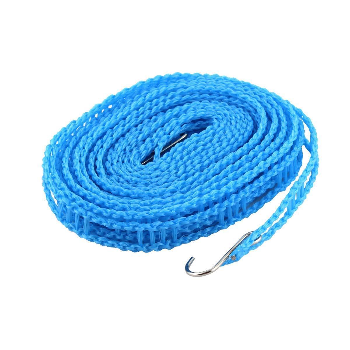 Nylon Clothesline 5m Windproof Rope with Hooks | BathNova - Front View