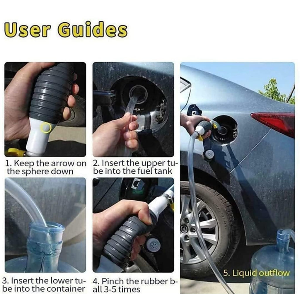 ALVENZA Fuel Transfer Pump – Portable Manual Siphon Kit for Liquids