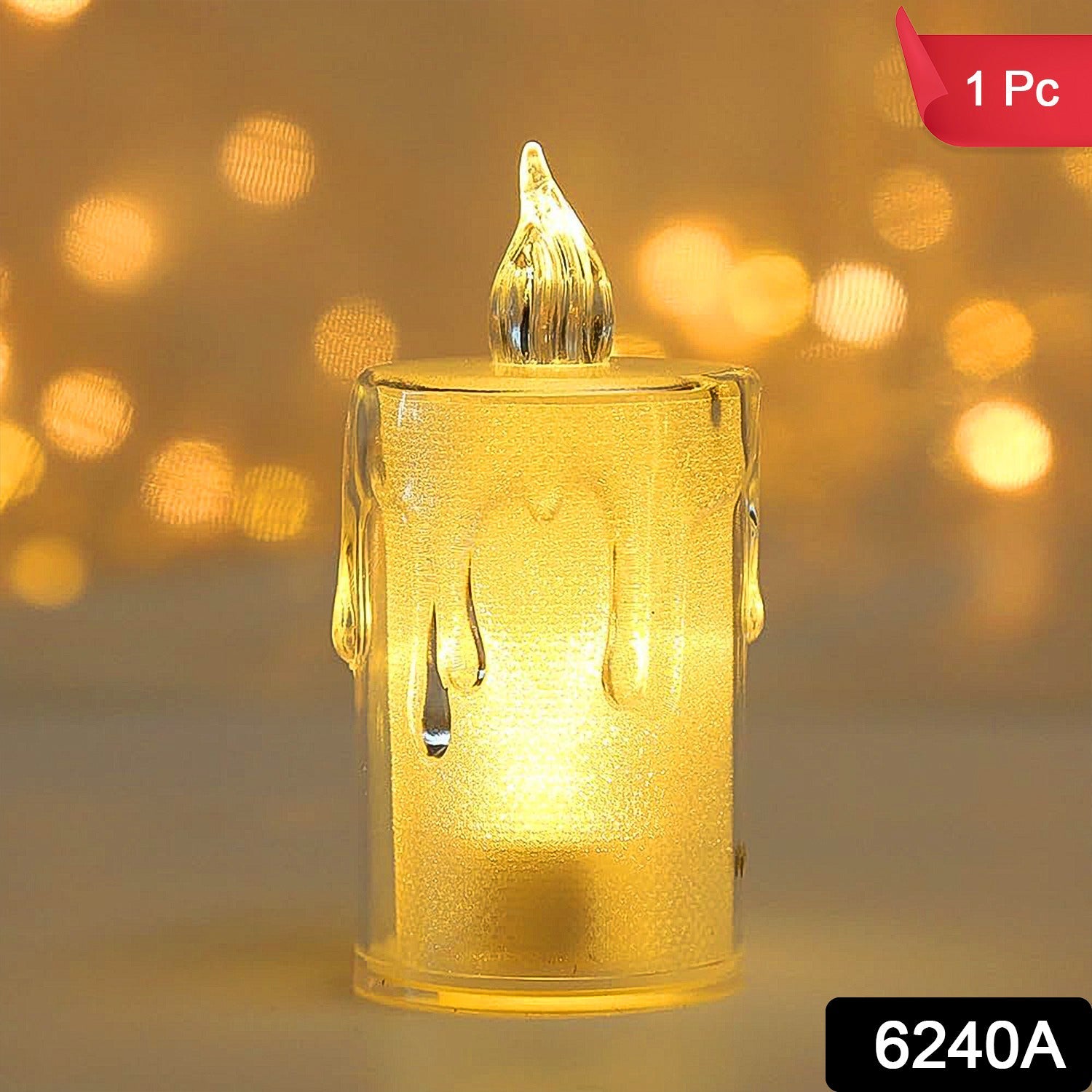 Diwali LED Candle Crystal Glitter Light for Home Decor | Styleva - Side View