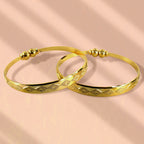 Traditional-Style Textured Bangles with Beaded Detailing – Elegant Ethnic Accessory