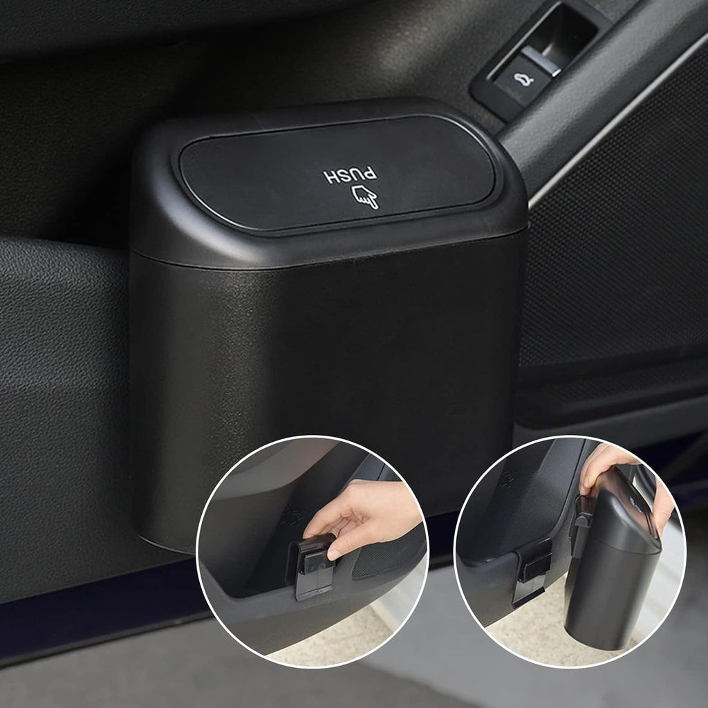 ALVENZA Mini Car Trash Can with Lid – Waterproof & Leak-Proof | Velvet Wheels