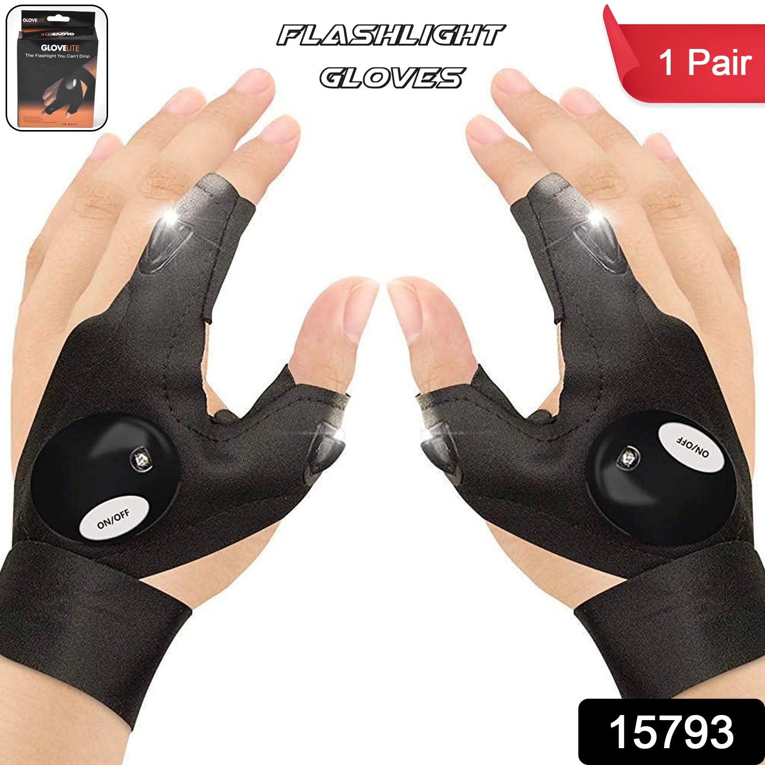 LED Flashlight Gloves Hands-Free Work & Outdoor Light | Grow Wear - Side View