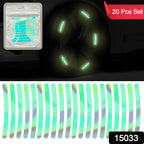 ALVENZA Reflective Car Wheel Stickers – Multicolored 20 Pcs for Night Safety | Velvet Wheels