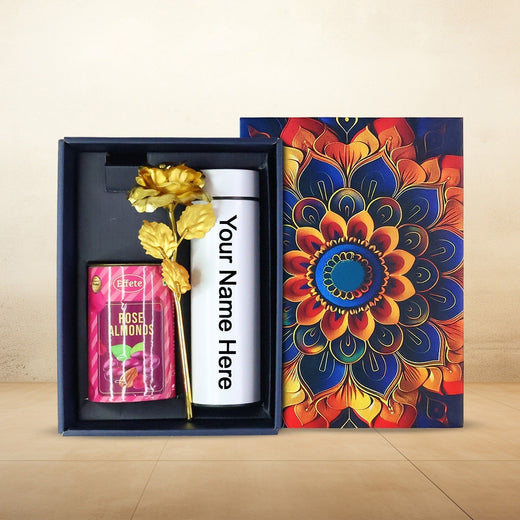 ALVENZA Personalized Gift Box – Elegant Rose & Bottle Set