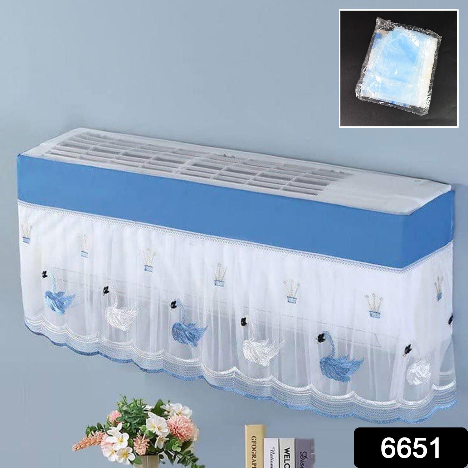 AC Dust Cover for 1 Ton Split AC Designer & Washable - Side View