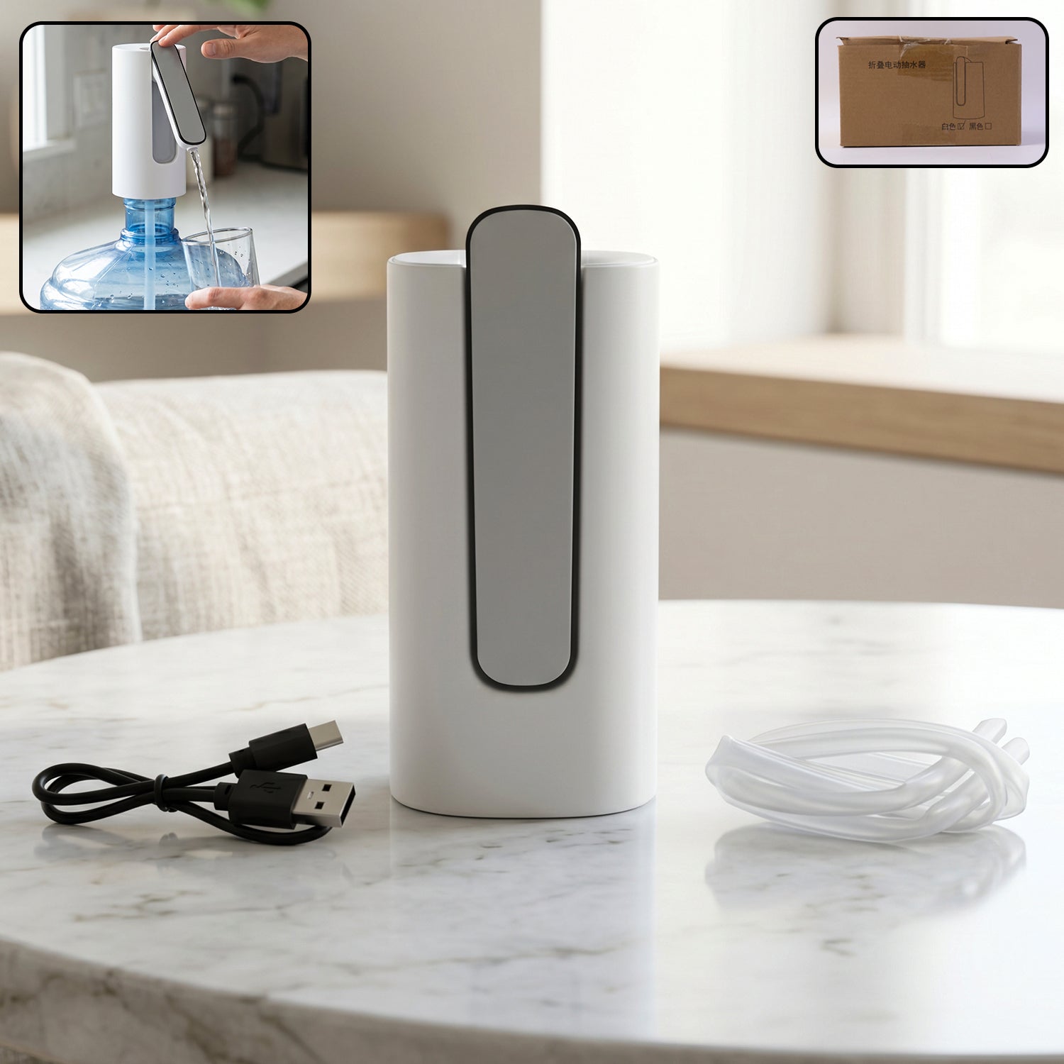 Foldable Electric Water Dispenser Pump USB Rechargeable & Convenient
