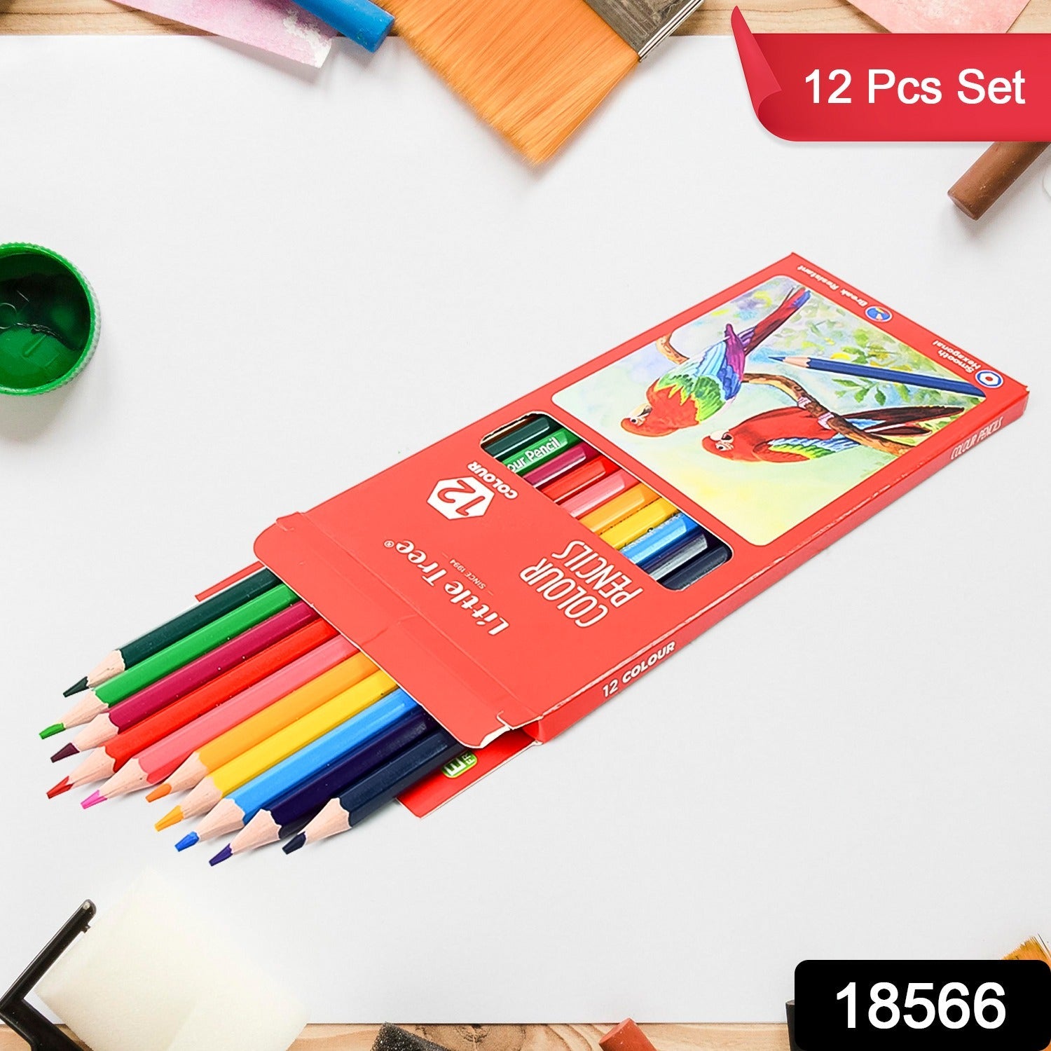 Colored Pencils Set 12 Vibrant Shades for Art | Craftily - Side View