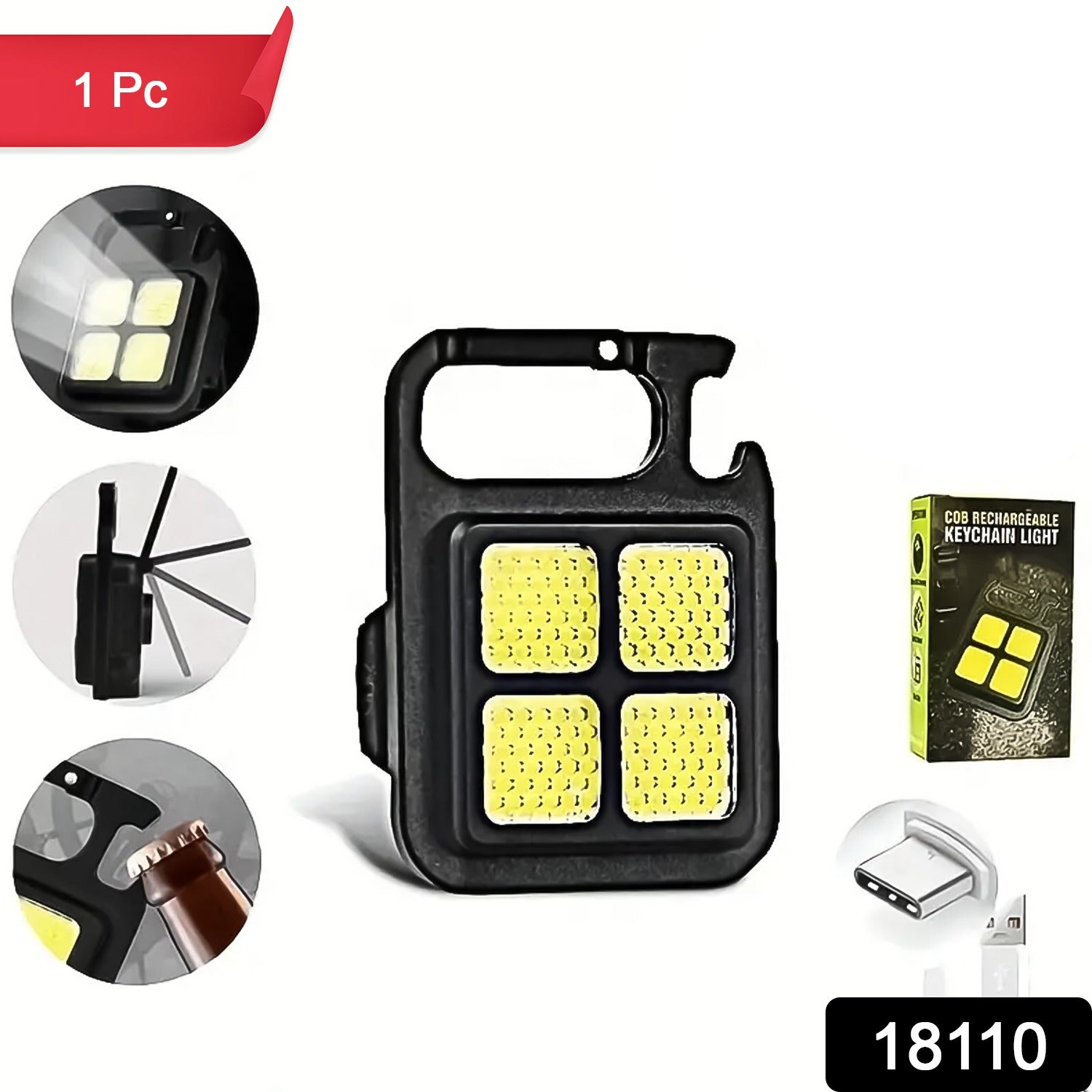 ALVENZA Mini LED Keychain Light – 3 Modes & Bottle Opener | Indo Glow