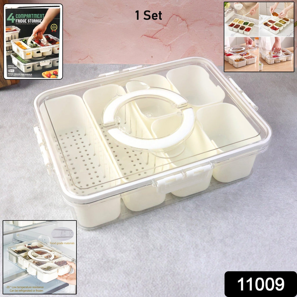 ALVENZA 6-Compartment Fridge Storage Box – Leak-Proof, Space-Saving Organizer
