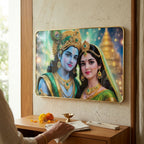 ALVENZA Radha Krishna Acrylic Photo Frame – Elegant Wall Decor for Temples