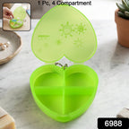 Heart Shape Pill Organizer Compact Travel-Friendly Storage - Side View