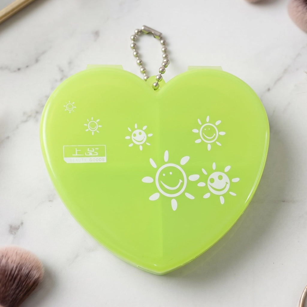 Heart Shape Pill Organizer Compact Travel-Friendly Storage - Detail View 7