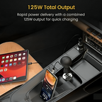 ALVENZA Car Charger Fast Charging – 125W Dual Port with Type-C & USB