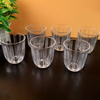ALVENZA Glass Tumbler Set – Elegant Ribbed Design, 256 ml, 6 Pcs
