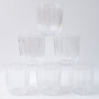 ALVENZA Glass Tumbler Set – Elegant Ribbed Design, 256 ml, 6 Pcs