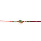 ALVENZA Mini Krishna Peacock Leaf Rakhi – Elegant Traditional Design for Raksha Bandhan