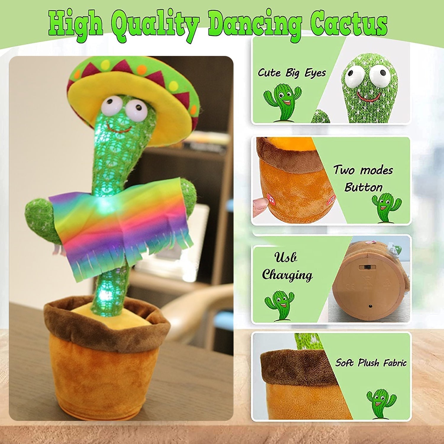 ALVENZA Dancing Cactus Toy – Talking & Singing Plush | Little Learners
