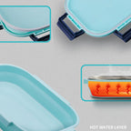 ALVENZA 4 Compartment Lunch Box – Stainless Steel & Transparent | CustomSpot