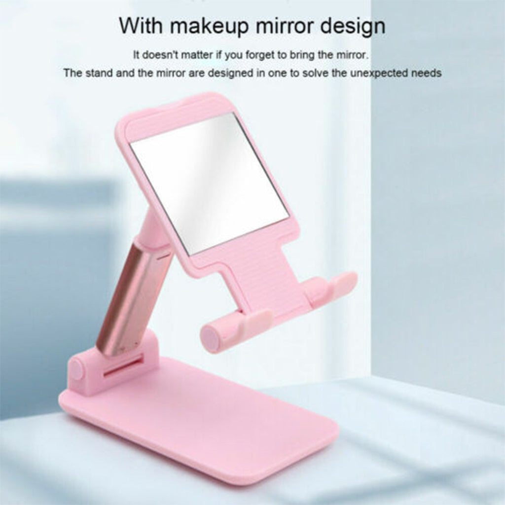 ALVENZA Adjustable Phone Stand – 3-Way Desk Mobile Holder with Mirror | Deskrova