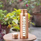 ALVENZA Copper Water Bottle with 2 Glasses – Stylish Leakproof Set