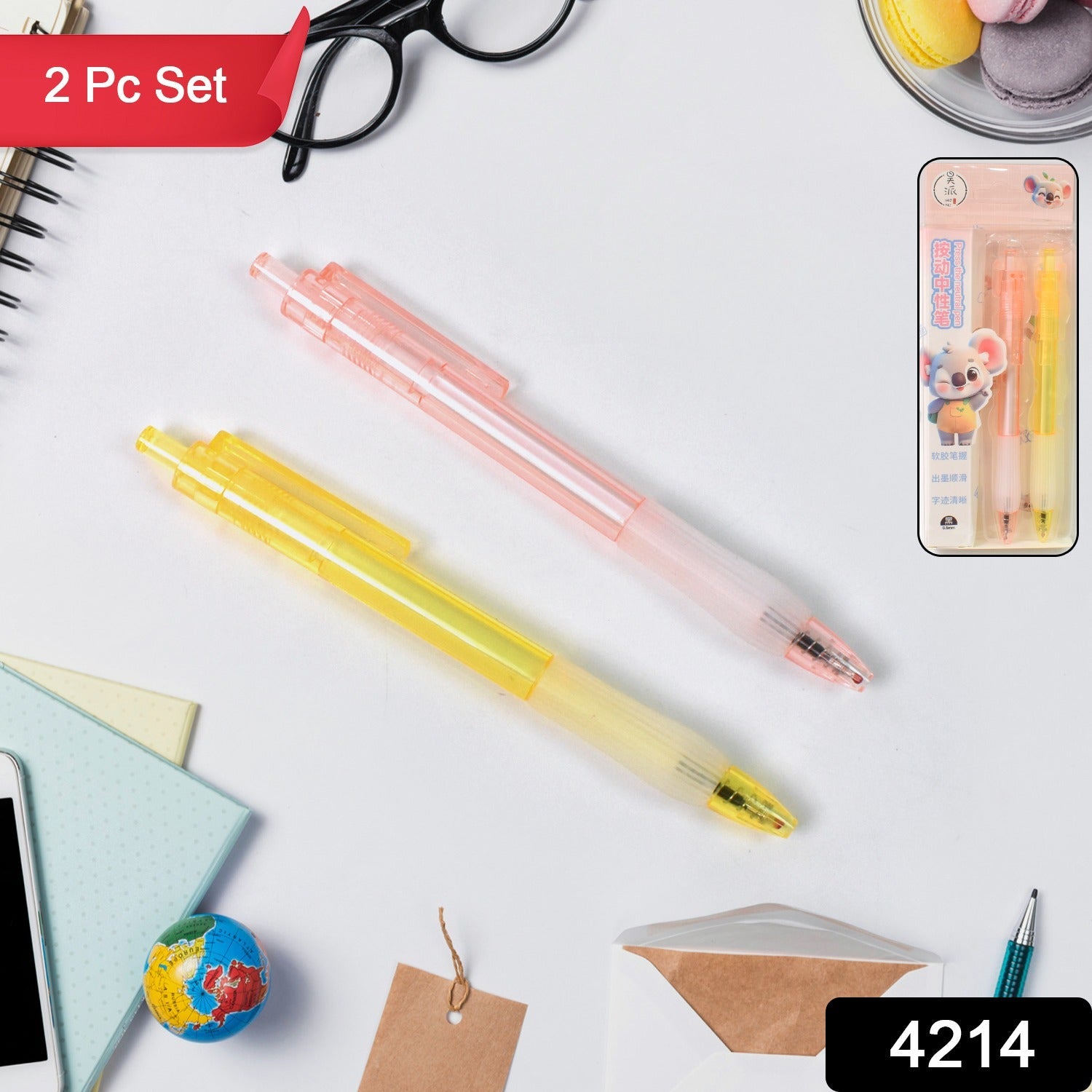 Smooth Writing Ball Pen Black Ink, Fine Tip (2 Pc) | CustoPen - Side View