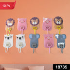 Wall Mounted Cartoon Hooks Self-Adhesive, Kid-Friendly Design - Side View