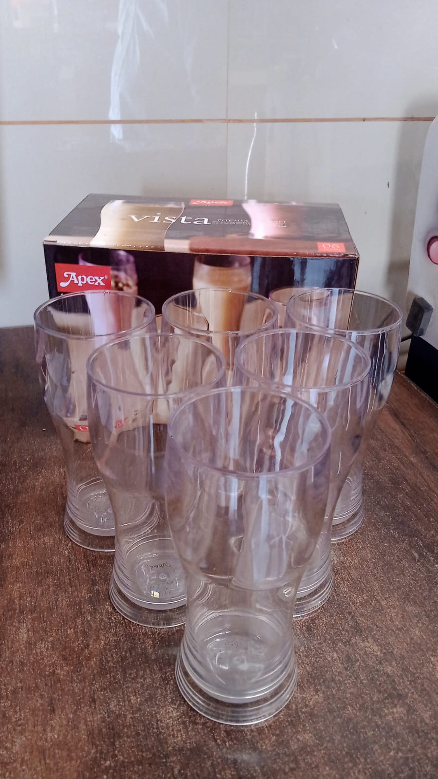ALVENZA Unbreakable Pitcher Glass Set – Vista 350 ML, 6-Piece Durable Drinkware