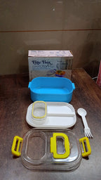 Kids Lunch Box Durable Plastic with Spoon & Fork | Lunchie Bunchie - Detail View 7