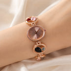 Rose Gold Bracelet Watch – Women's Analog with Crystal Stones
