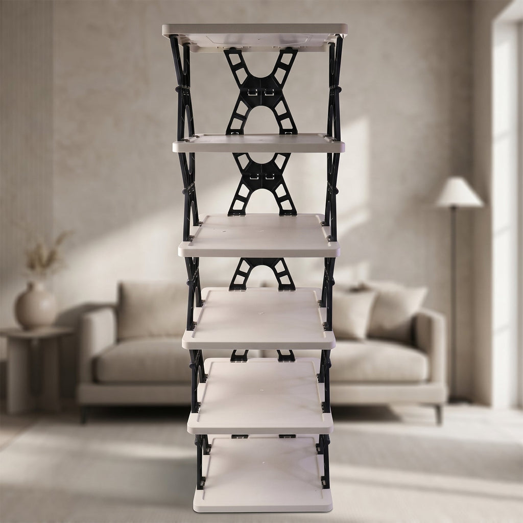 ALVENZA Multipurpose Foldable 6 Layer Storage Rack – Space-Saving Home Organizer